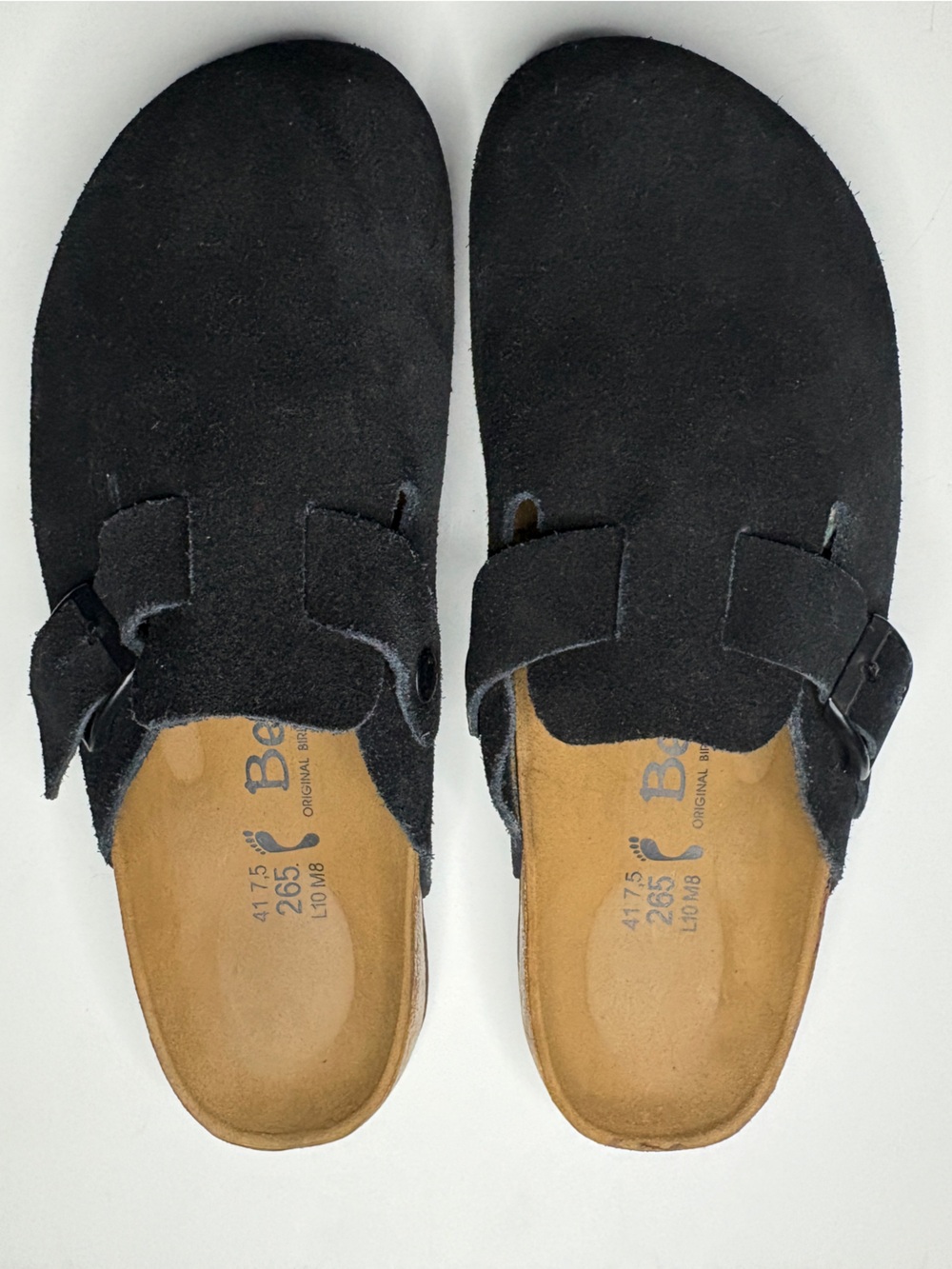 Betula by Birkenstock black suede clogs original fussbett new without box